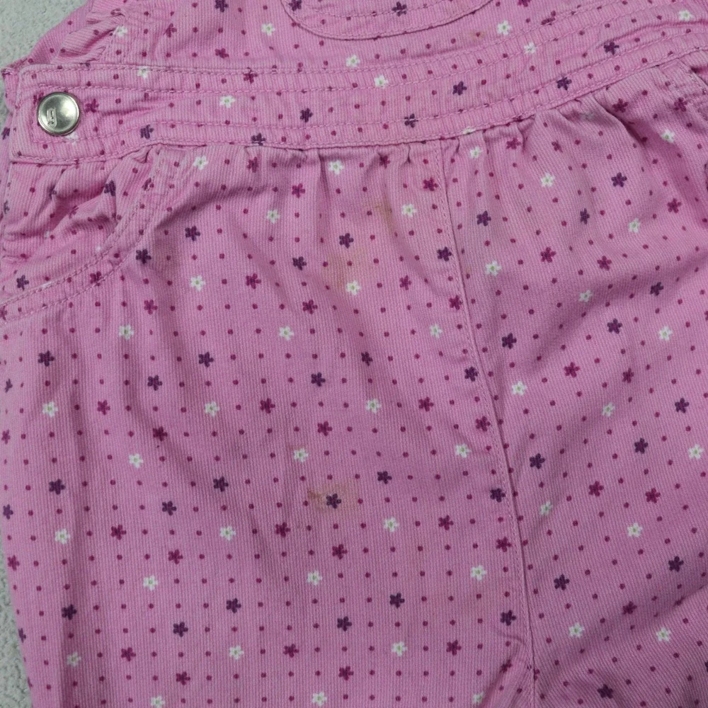 Vintage Gymboree Pink Floral Corduroy Overalls Toddler Girls 18-24M READ